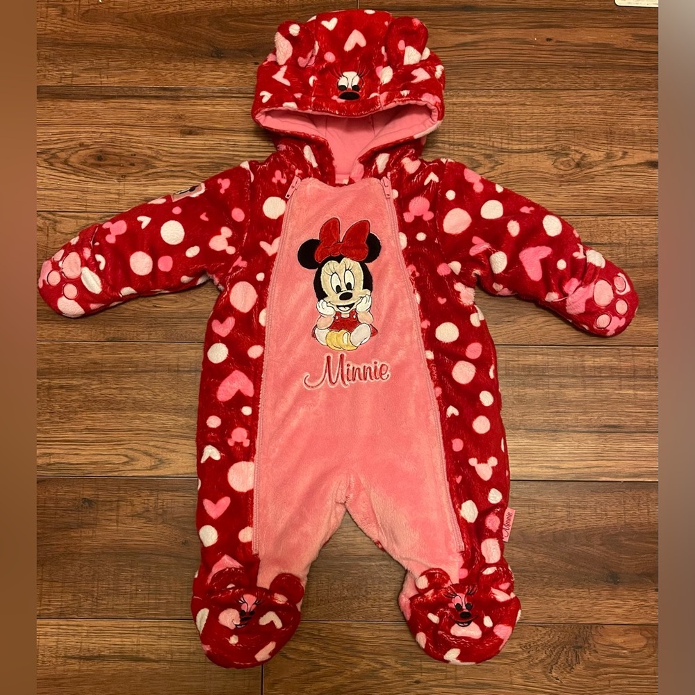 Disney Minnie Mouse Red and Pink Footie